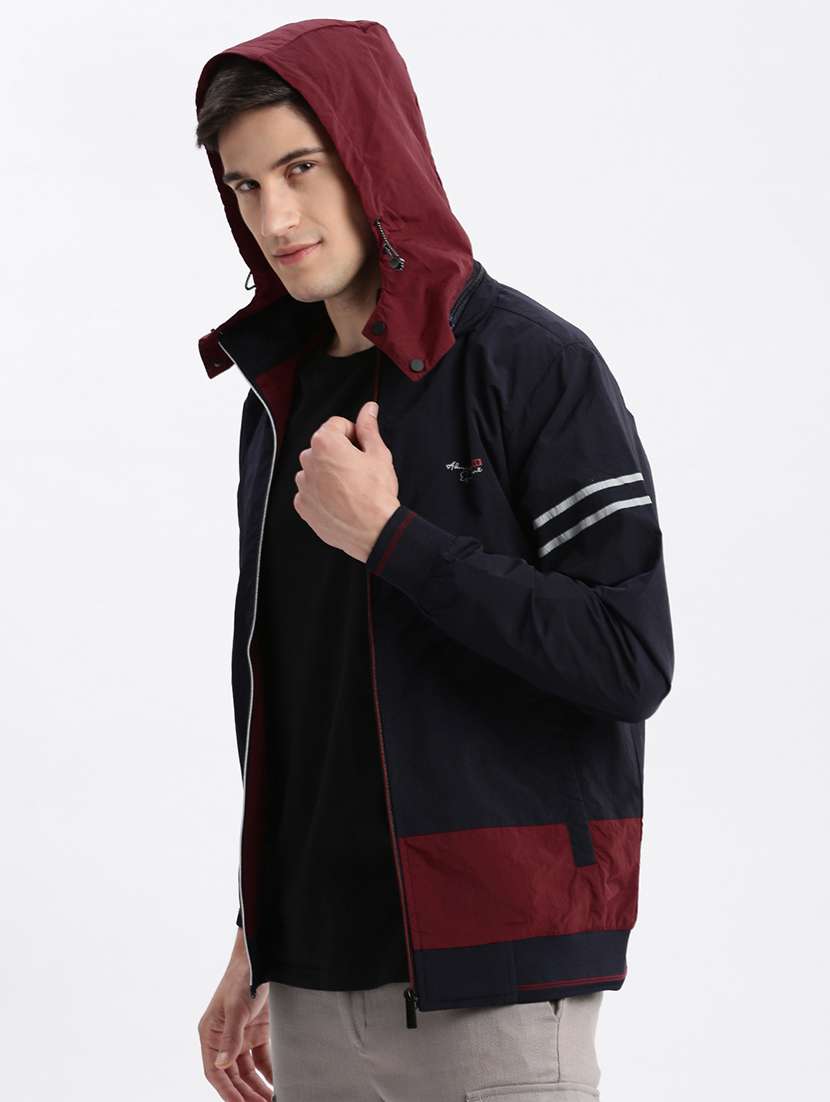 navy blue nylon bomber jacket - 21132336 - Standard Image - 2
