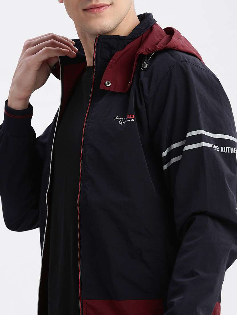 navy blue nylon bomber jacket - 21132336 - Standard Image - 7