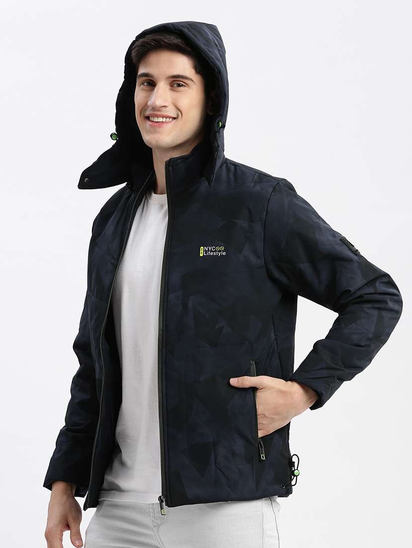 navy blue nylon bomber jacket - 21132347 -  Standard Image - 2