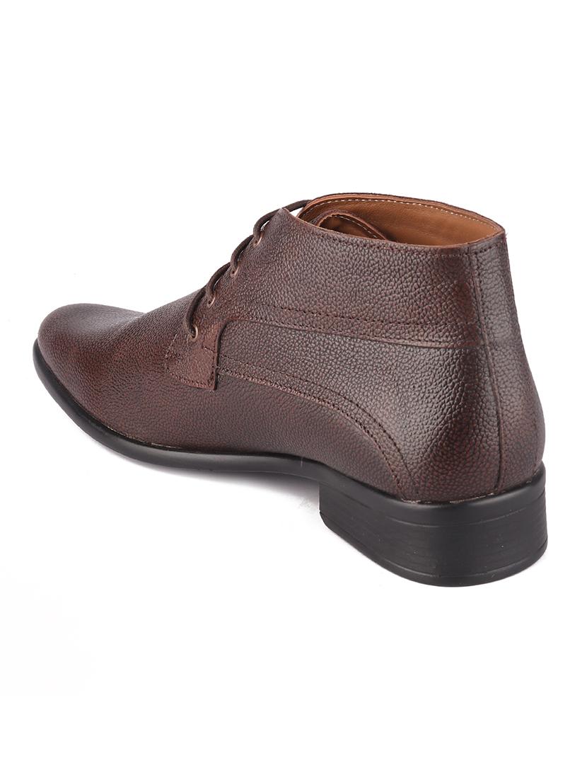 solid brown lace up casual boots - 21132770 - Standard Image - 2