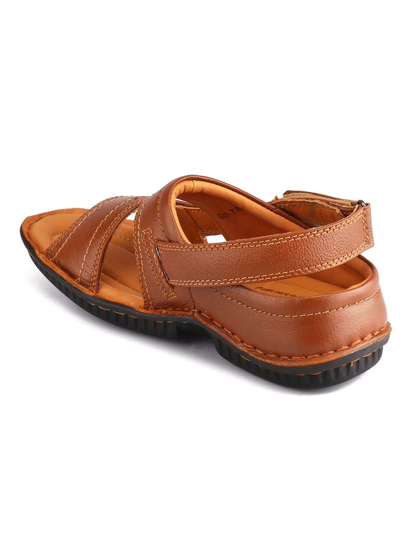 tan leather back strap sandals - 21132805 -  Standard Image - 2