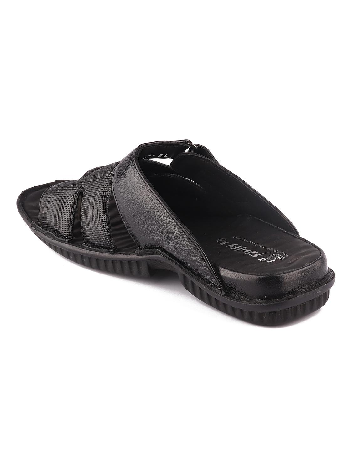 black leather slip on slippers - 21132969 - Standard Image - 2