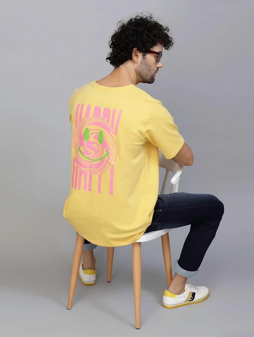 men yellow printed detailed casual t-shirt - 21133953 -  Standard Image - 2