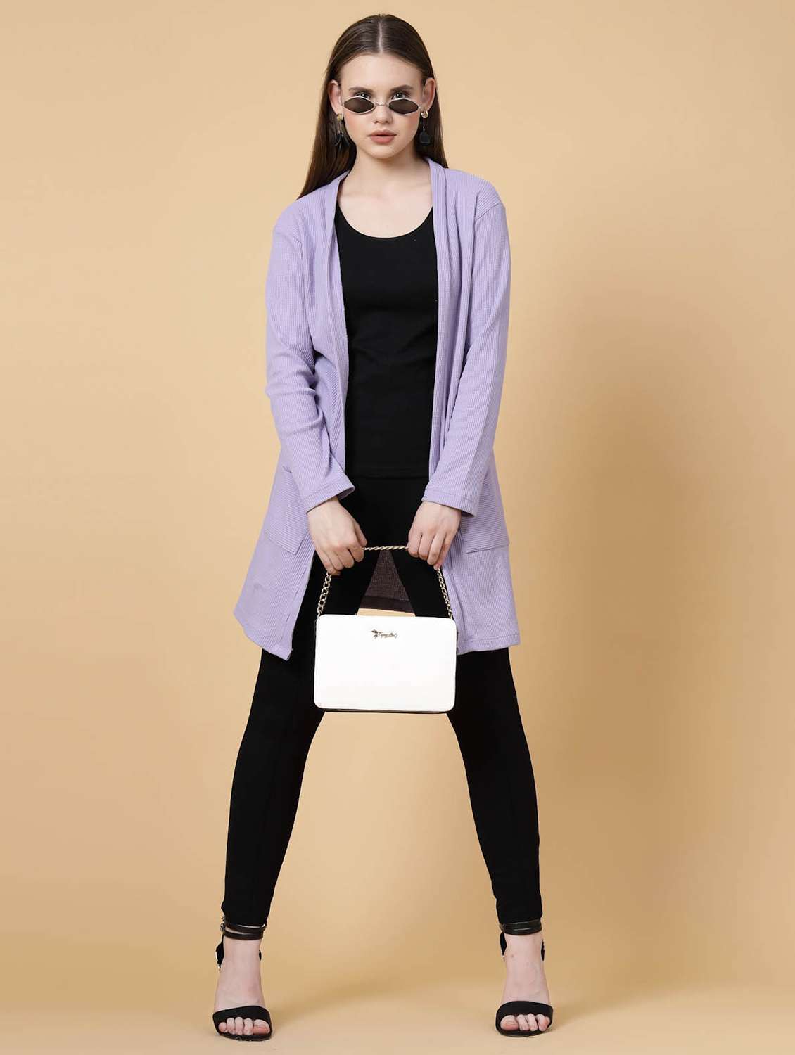 women solid long sleeves regular shrug - 21134112 -  Standard Image - 2