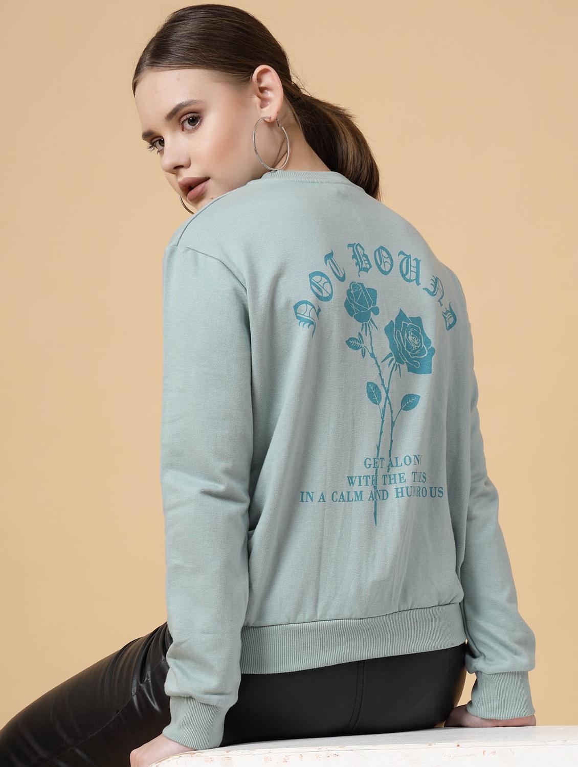 women back print round neck sweatshirt - 21134133 - Standard Image - 2