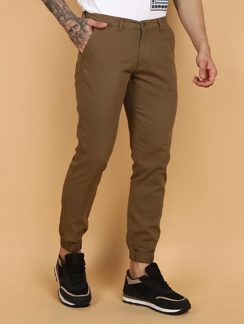 men solid mid rise jogger - 21135042 - Standard Image - 2