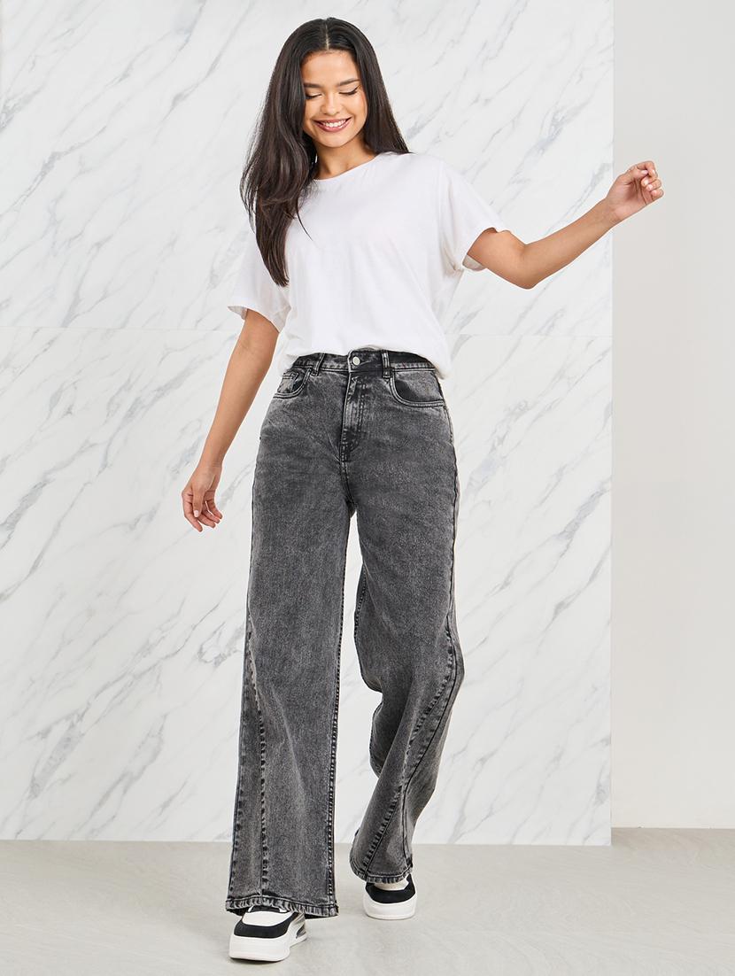 women solid mid rise high rise jean - 21135627 - Standard Image - 2