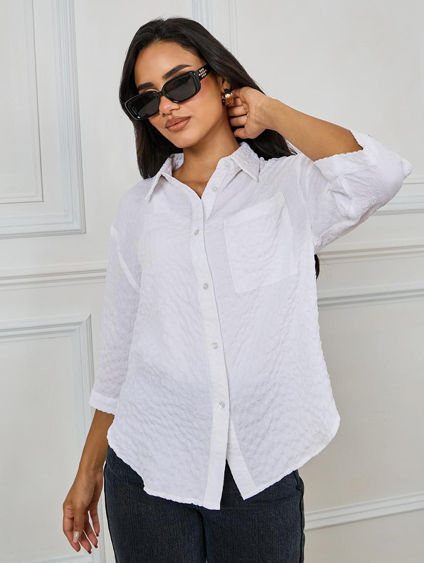 women self designed collared shirt - 21135640 - Zoom Image - 0