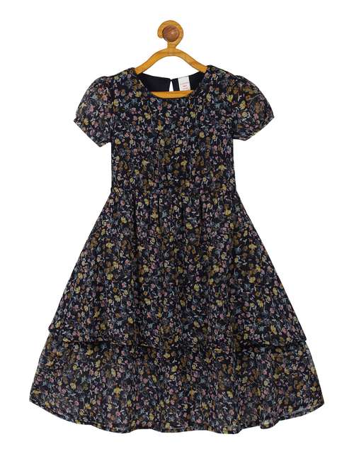 navy blue printed frock - 21135937 - Standard Image - 0