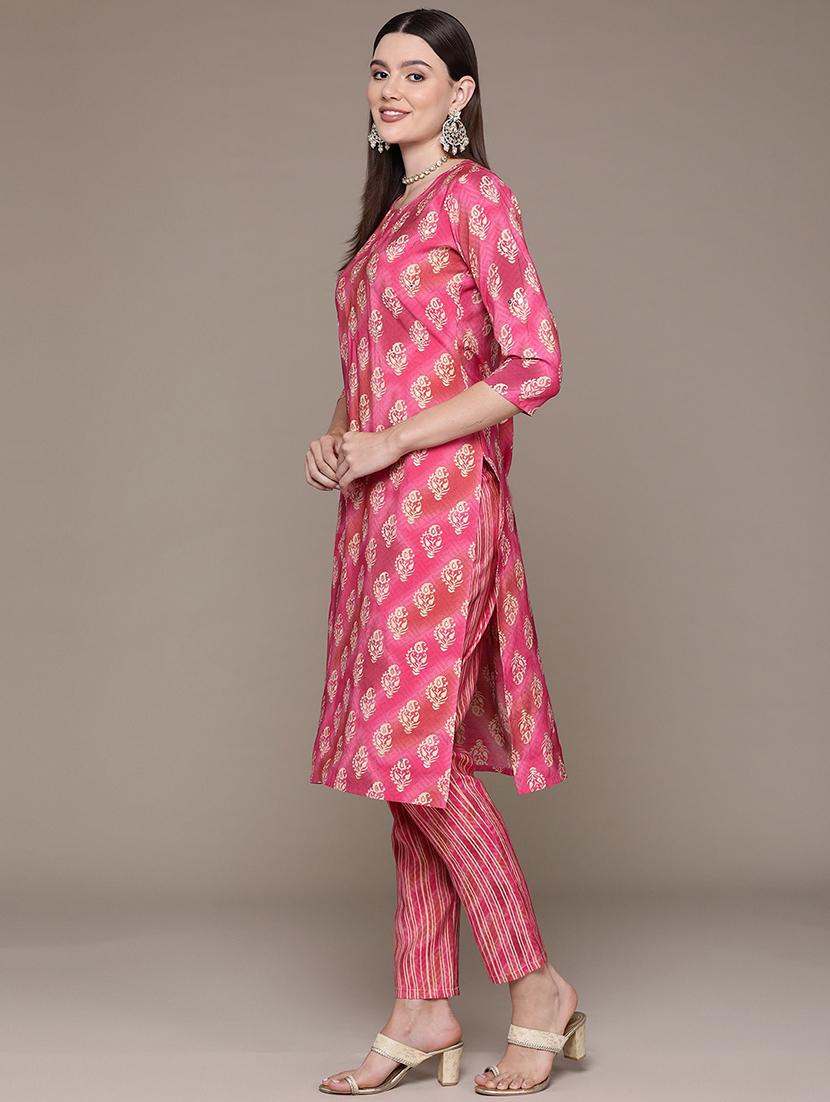 women pink kurta pant set with dupatta - 21135981 - Standard Image - 2