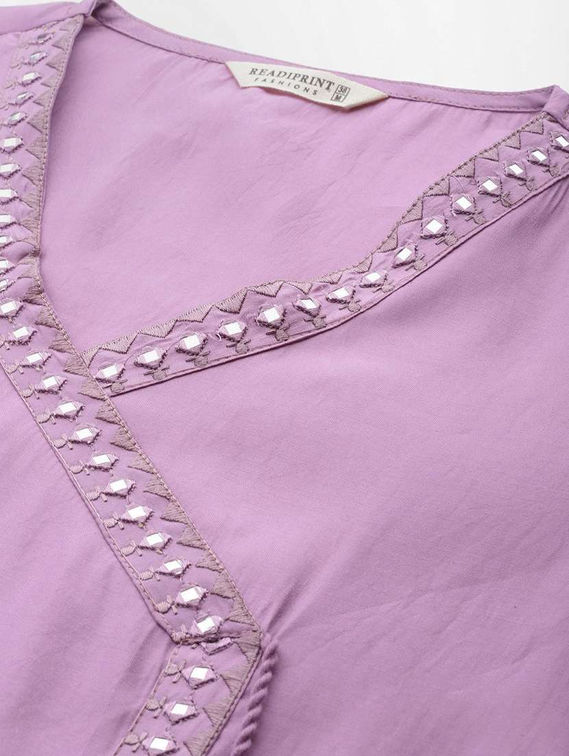 women mirror work kurta pant set - 21135990 -  Standard Image - 7