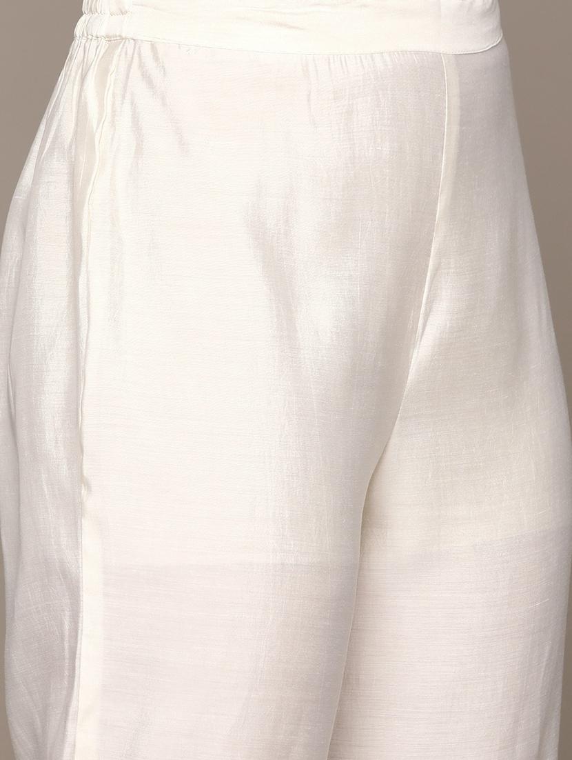 women cream notch neck kurta pant set - 21135994 - Standard Image - 7
