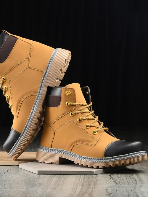 men tan lace up boots - 21136051 - Standard Image - 0