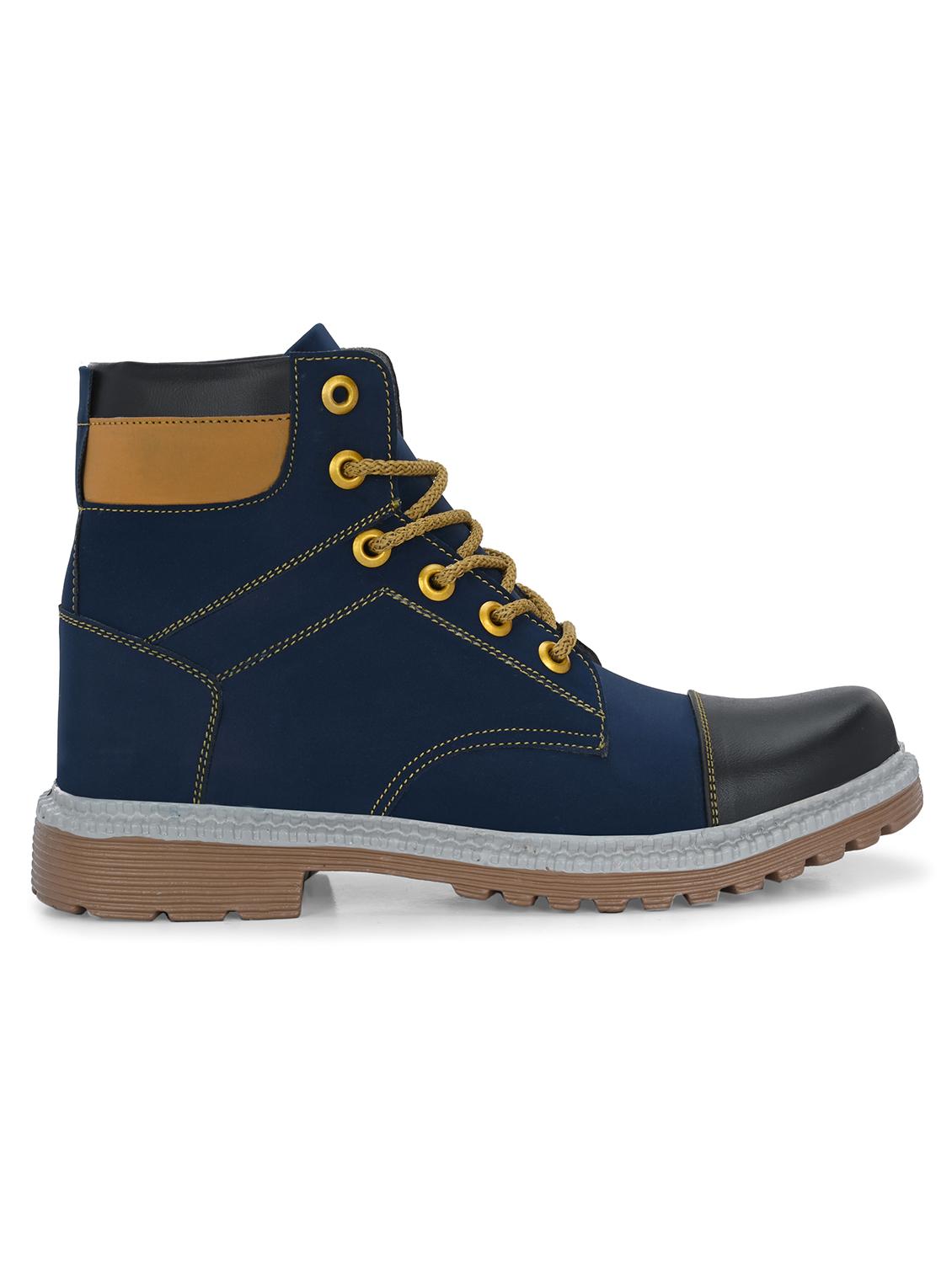men blue lace up boots - 21136052 - Standard Image - 2