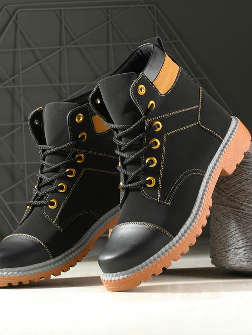 solid black high ankle boots - 21136053 -  Standard Image - 0