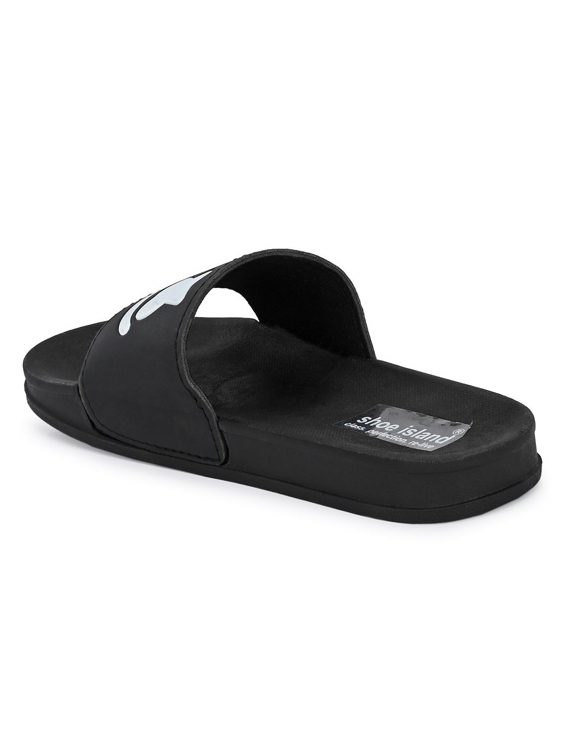 black detailed slip on sliders - 21136066 - Standard Image - 2