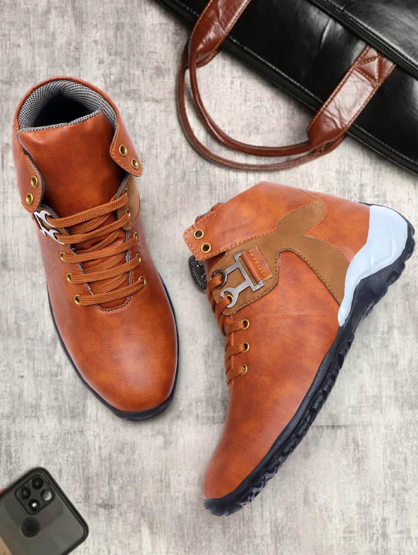 men tan lace up boots - 21136463 - Zoom Image - 0