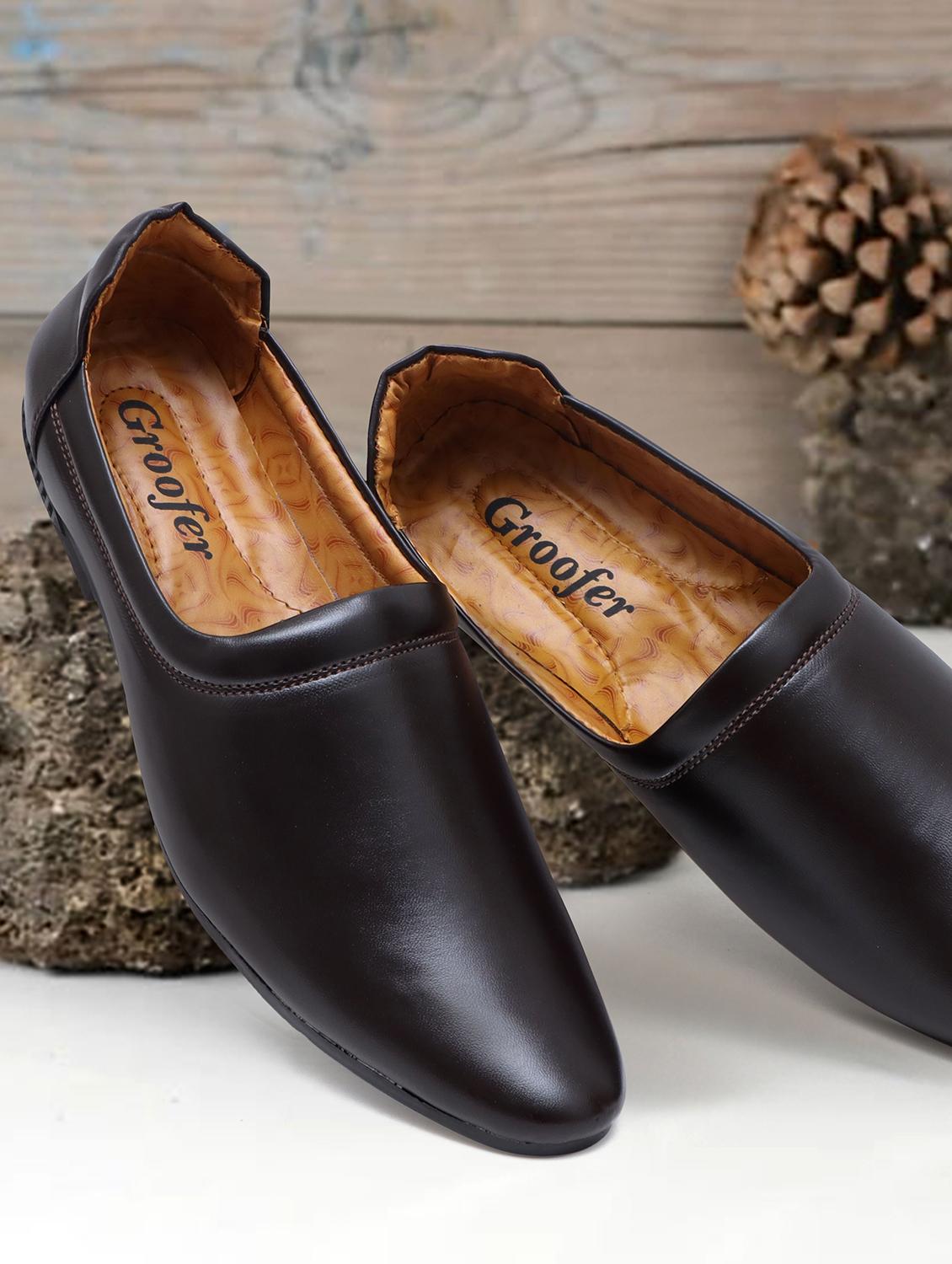 men solid black slip on loafer - 21136468 - Zoom Image - 0
