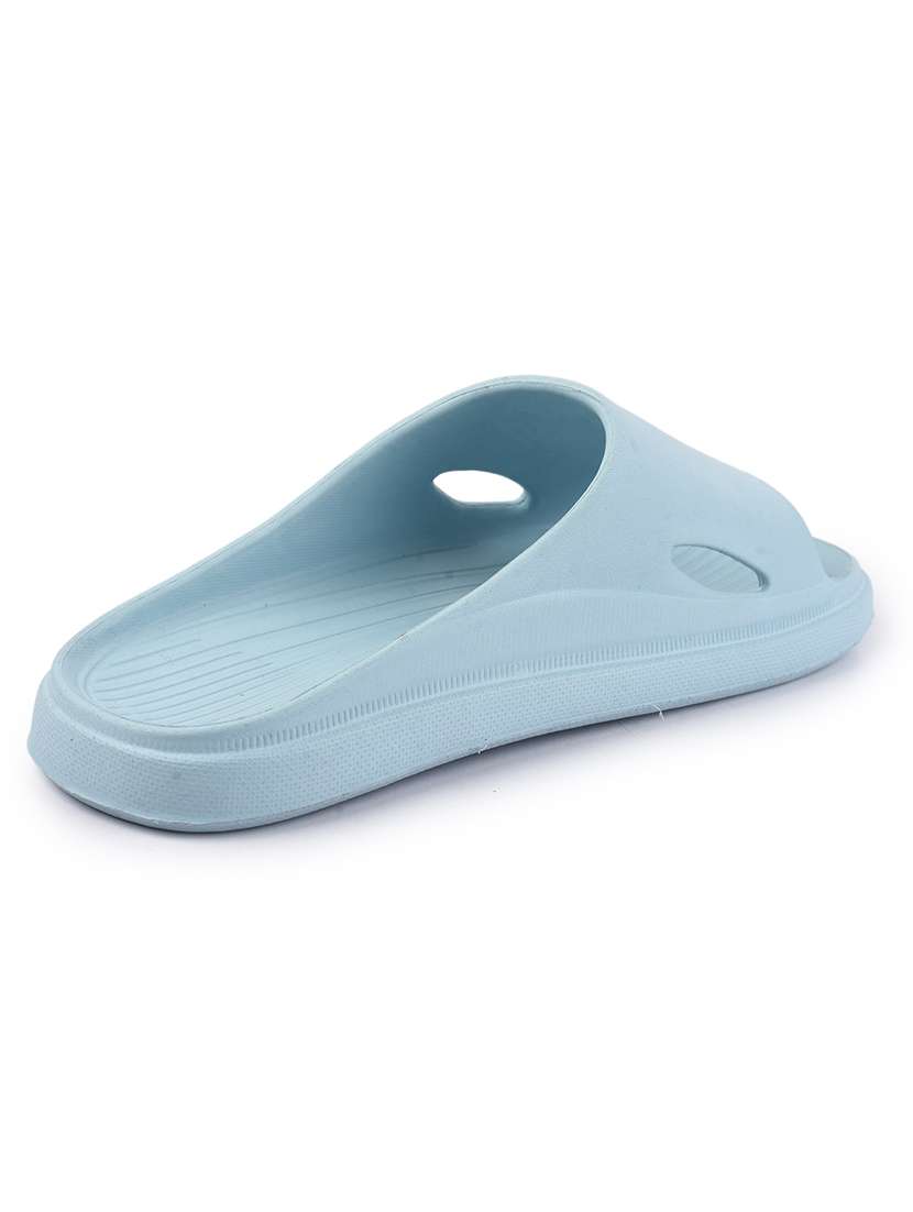 solid light blue slides flip flops - 21136639 -  Standard Image - 2