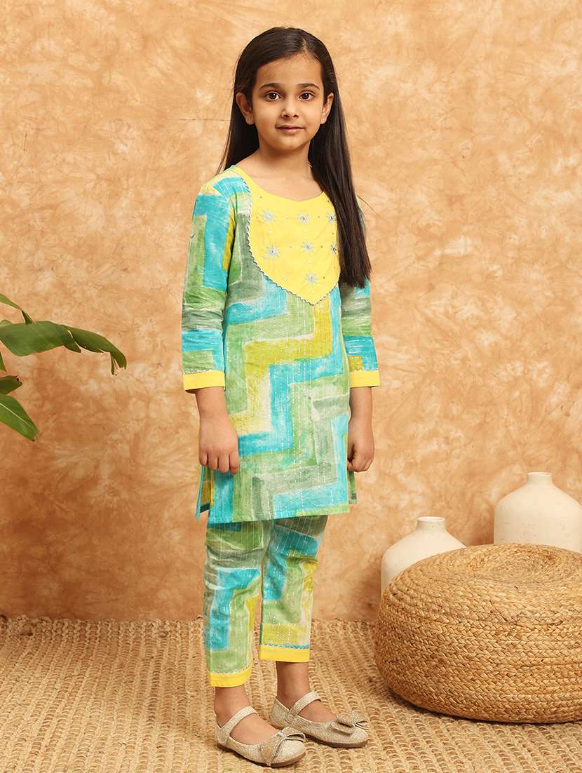 girls printed kurta palazzo suit set - 21138288 -  Standard Image - 2