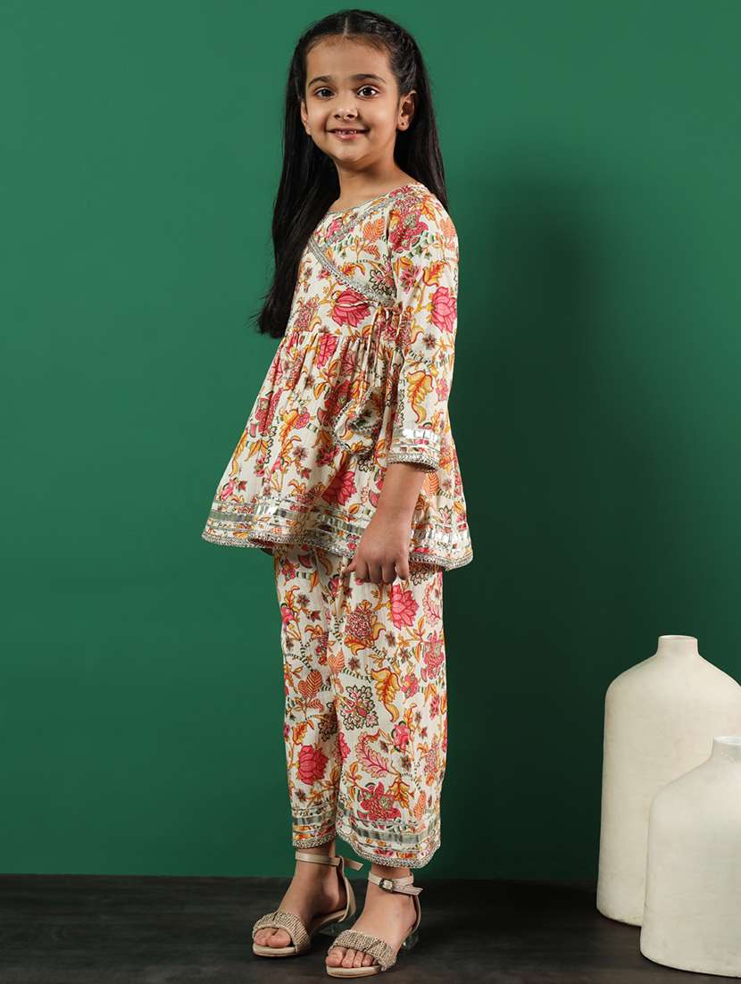 girls printed kurta palazzo suit set - 21138297 -  Standard Image - 2