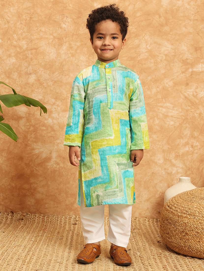 kids boy long sleeve kurta set 