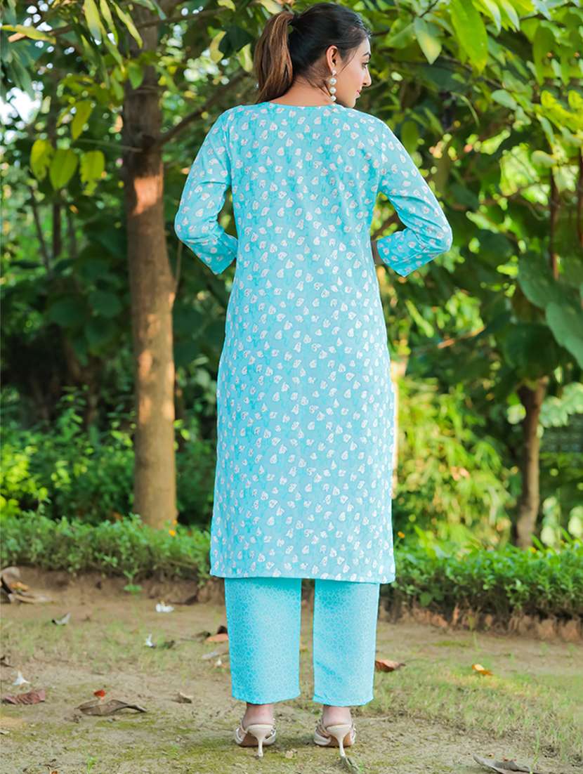 women round neck kurta pant set - 21139133 -  Standard Image - 2