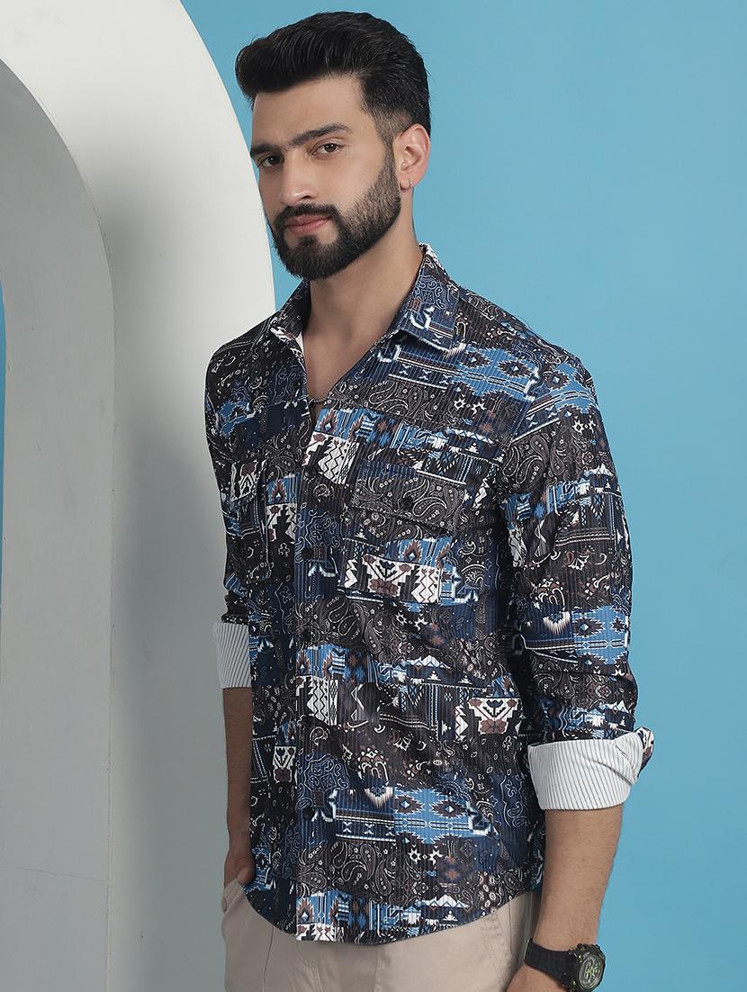men printed casual shirt - 21139345 - Standard Image - 2