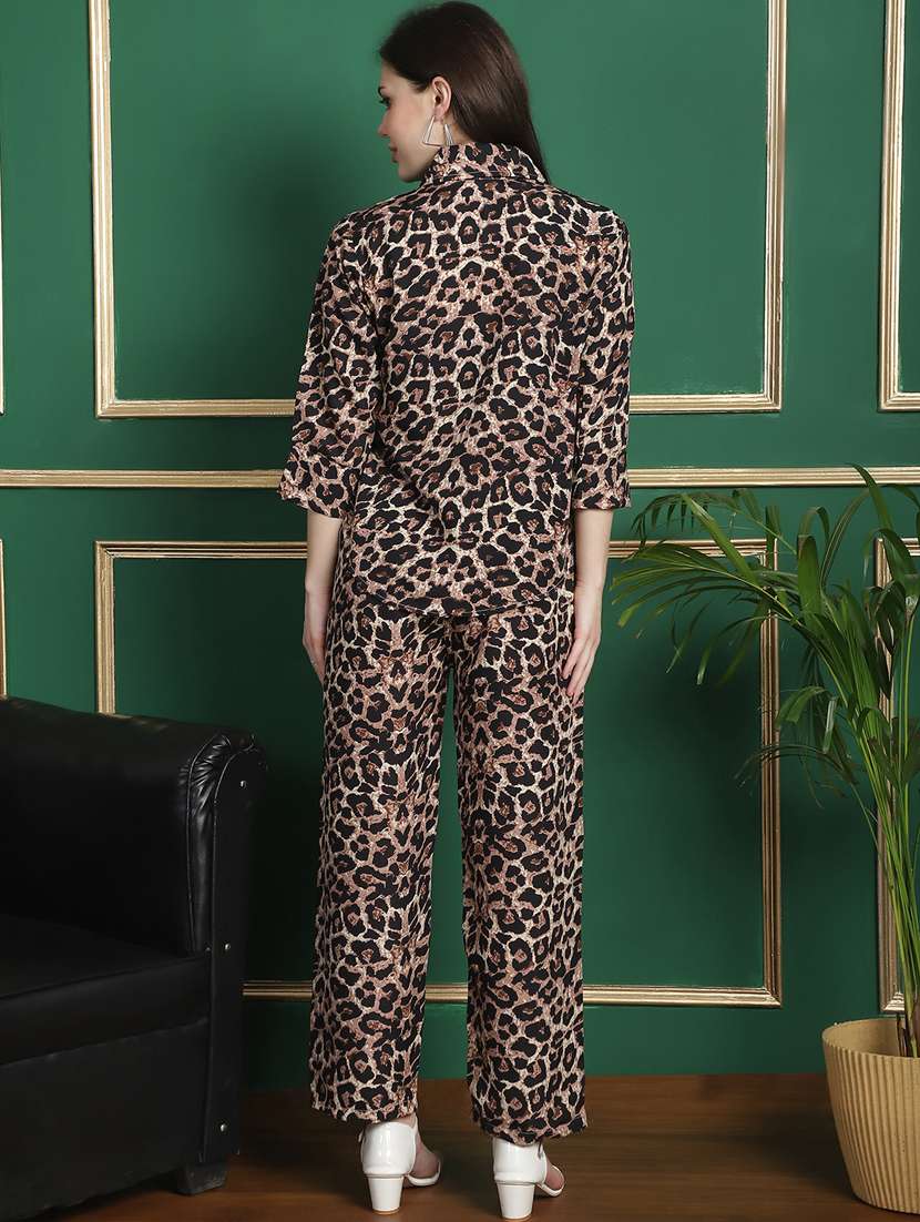 women brown printed co-ords set - 21139419 -  Standard Image - 2