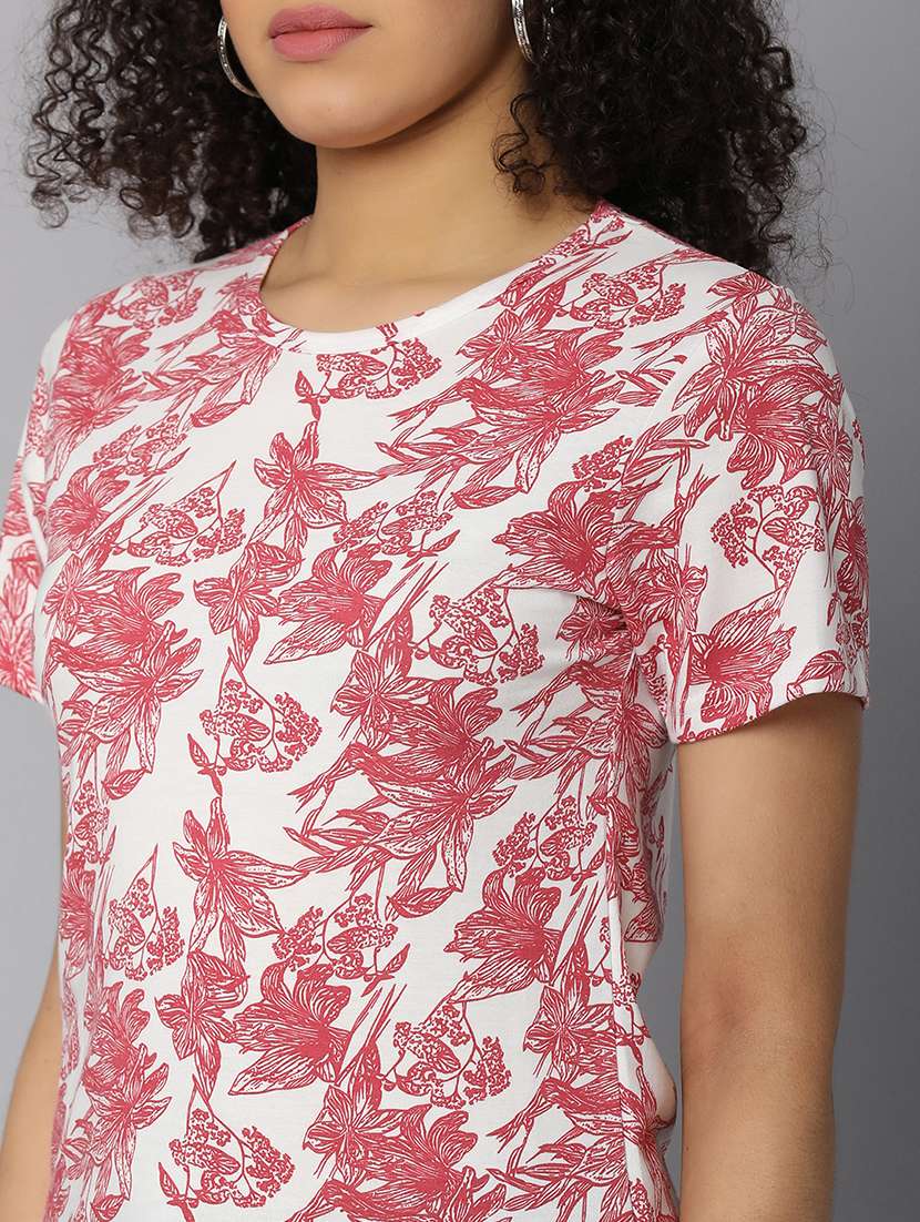 women all over print short sleeves crop t-shirt - 21139447 - Standard Image - 7