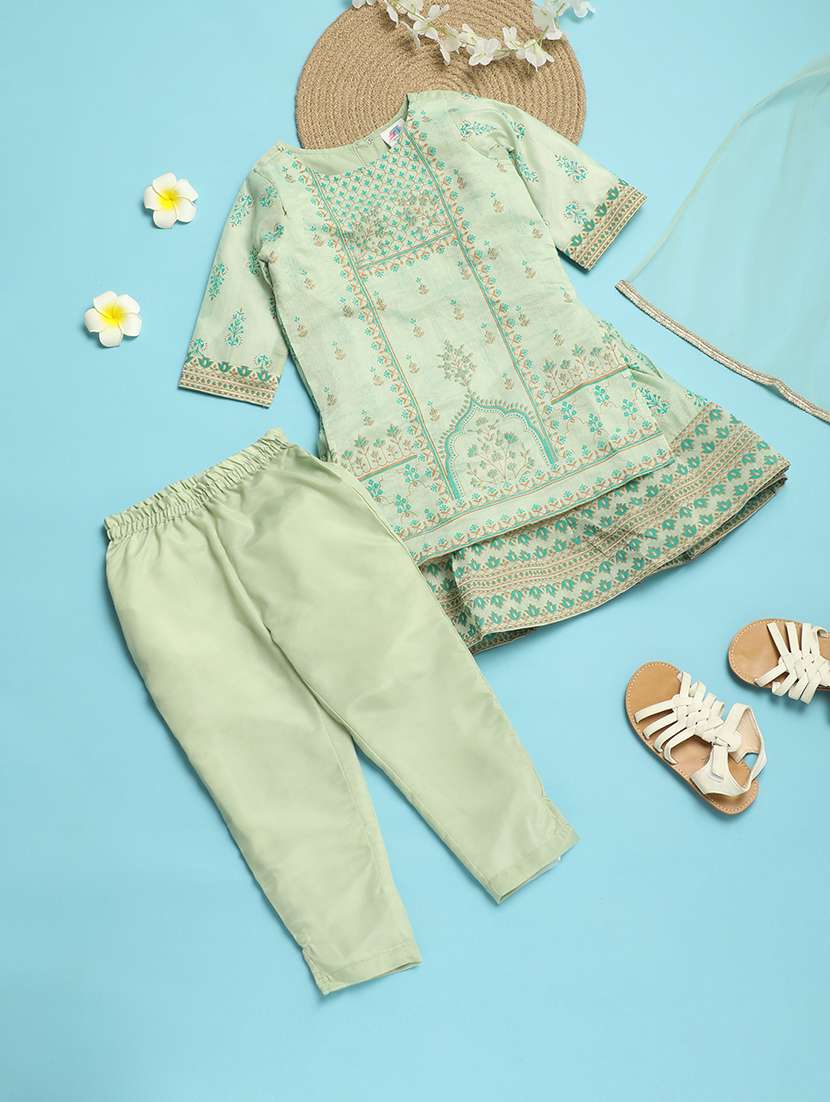 kids girls top and bottom ethnic set - 21139499 -  Zoom Image - 0