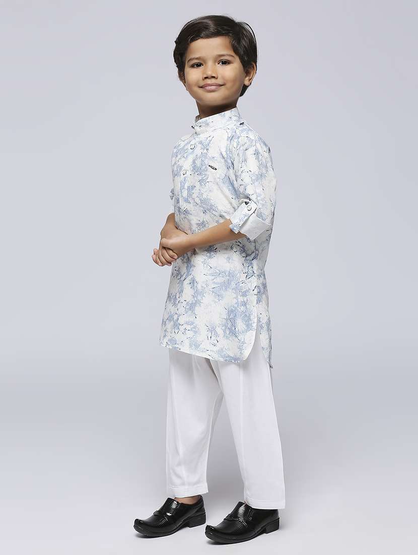 white printed kurta set - 21140132 -  Standard Image - 2