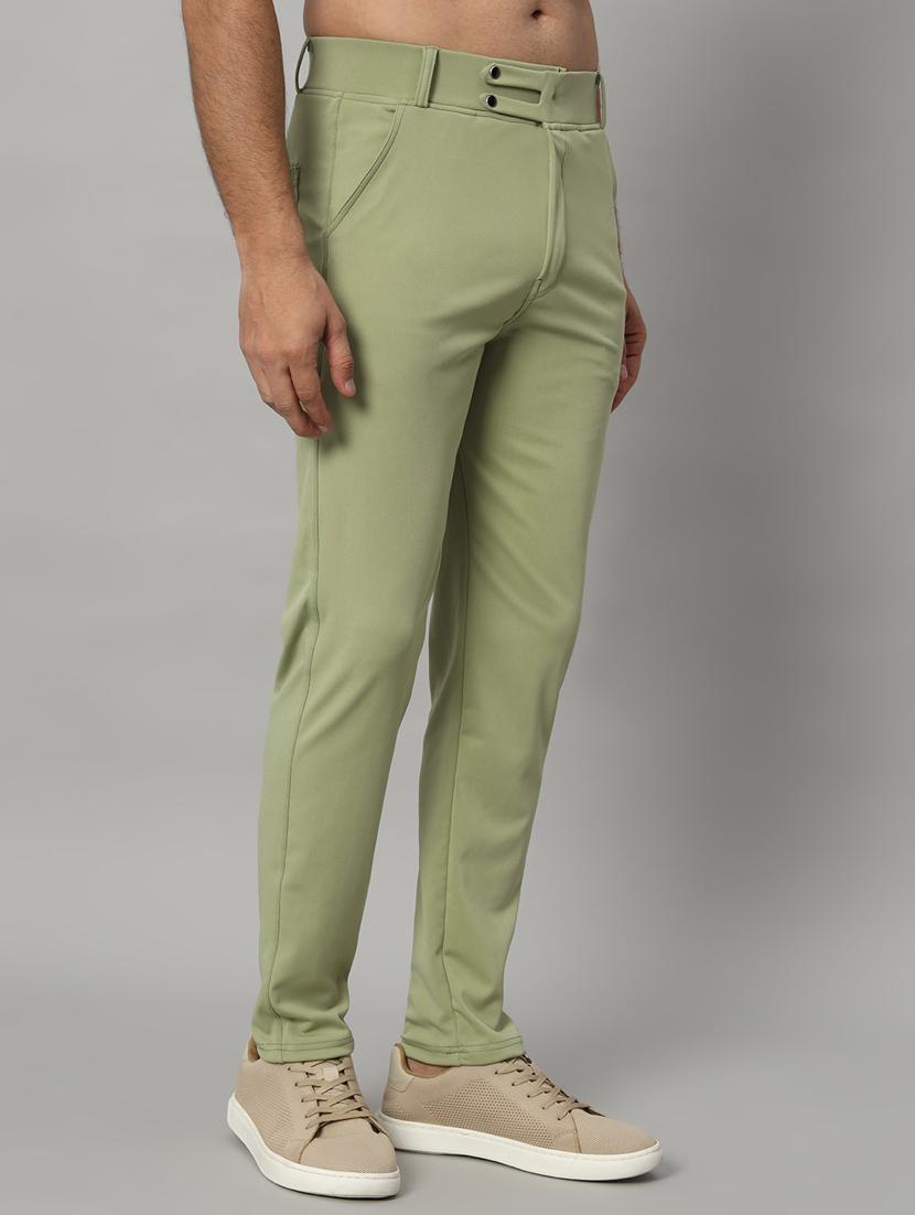 men solid flat front casual trouser - 21140154 - Standard Image - 2