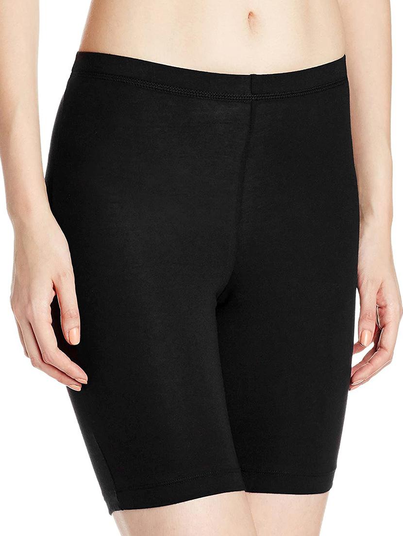 women black solids cycling shorts - 21140214 - Zoom Image - 0