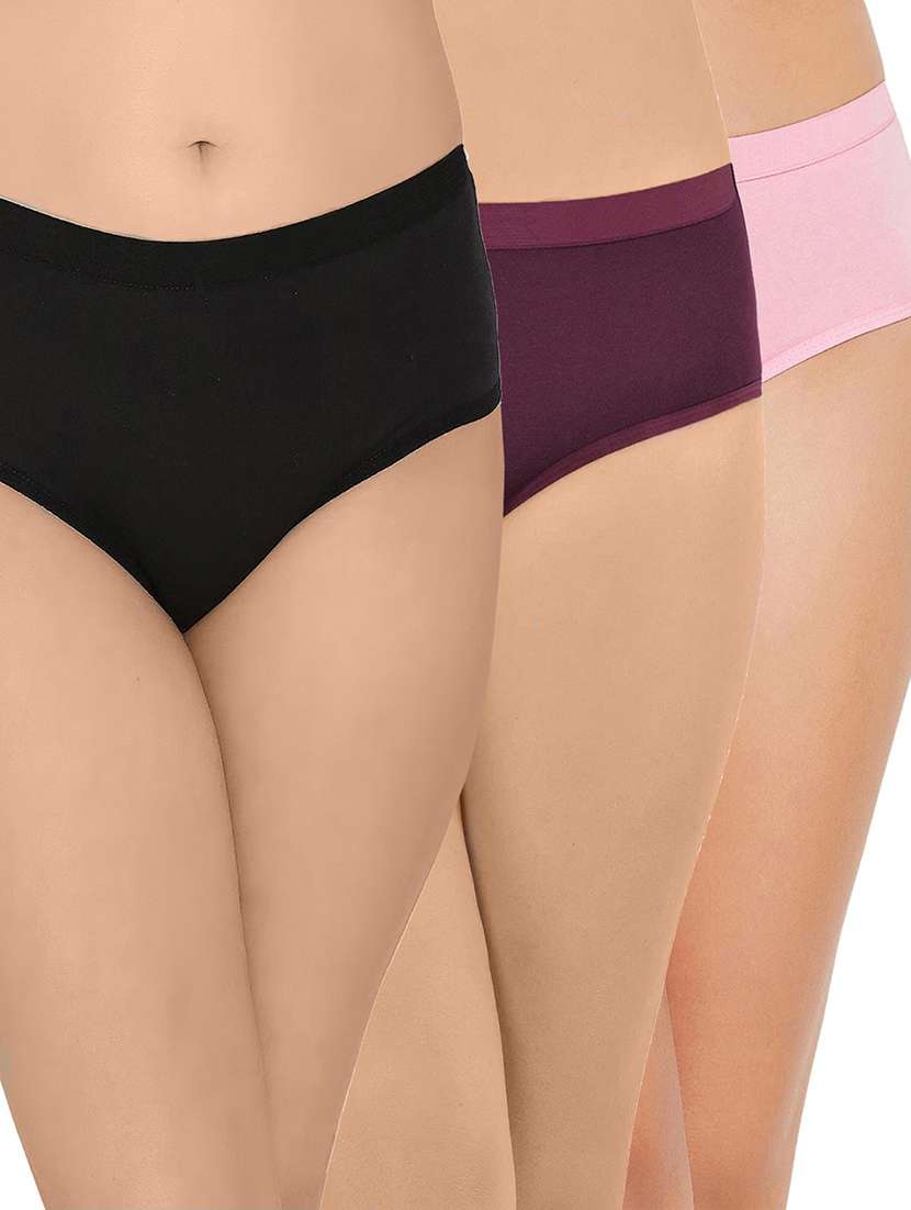 Pack Of 3 Solid Hipster Panties