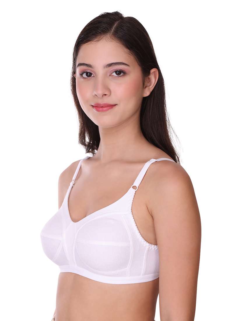 white cotton blend regular bra - 21141000 -  Standard Image - 2
