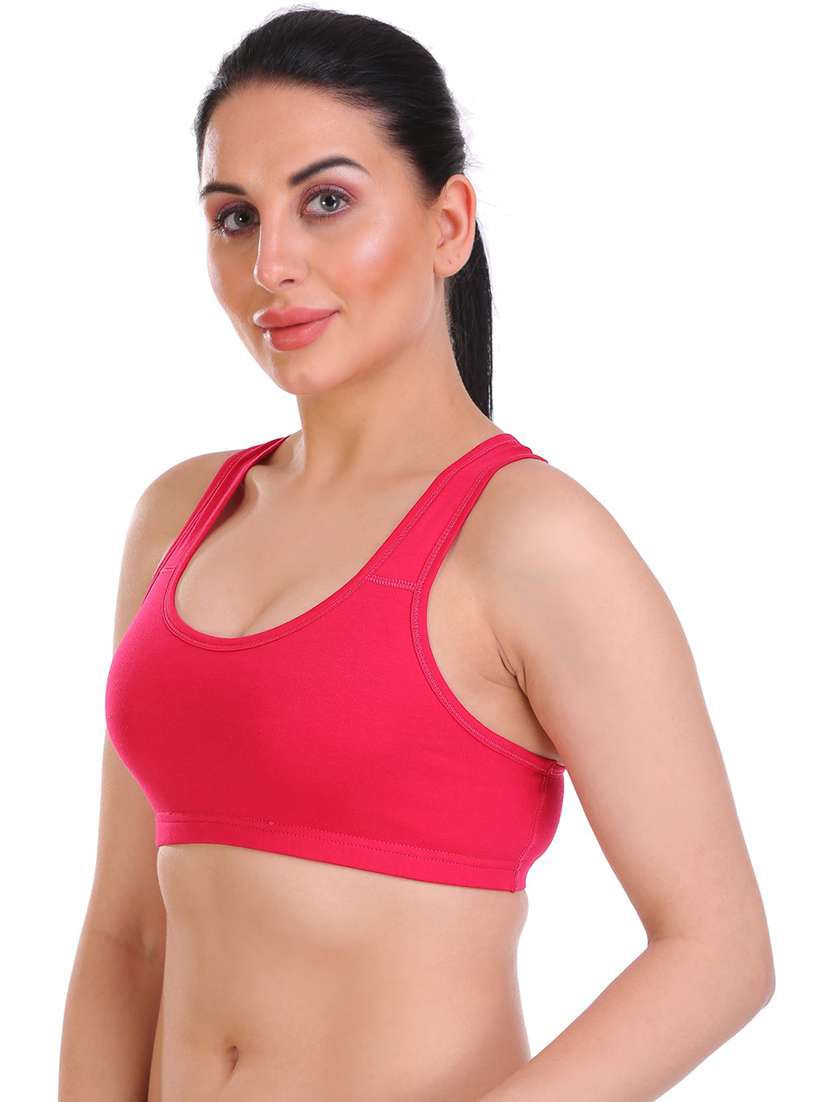 pink cotton blend sports bra - 21141041 -  Standard Image - 2