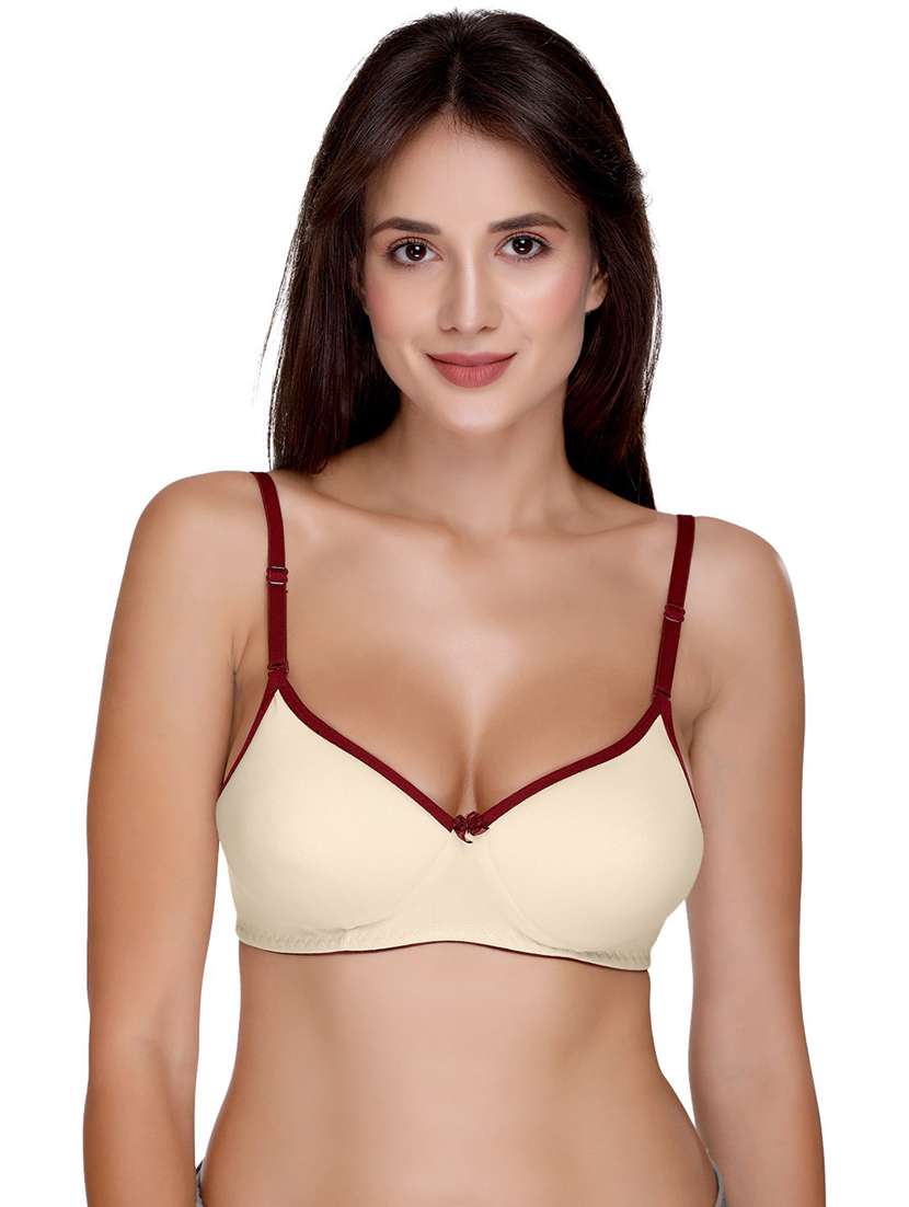 yellow cotton blend tshirt bra