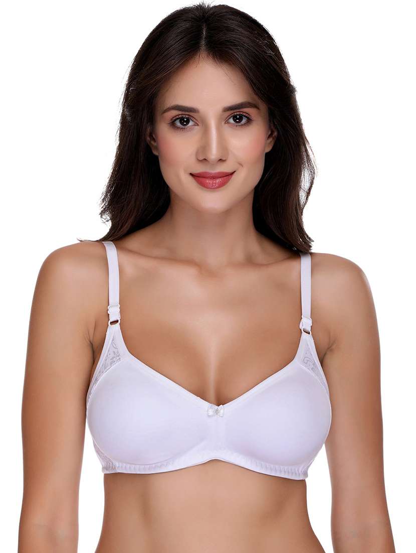 white cotton blend tshirt bra