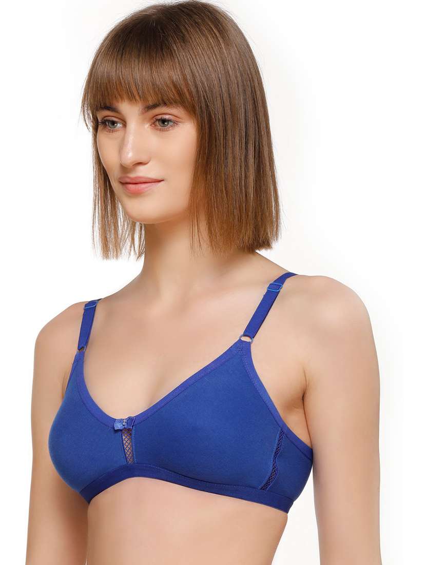 blue cotton regular bra - 21141225 -  Standard Image - 2
