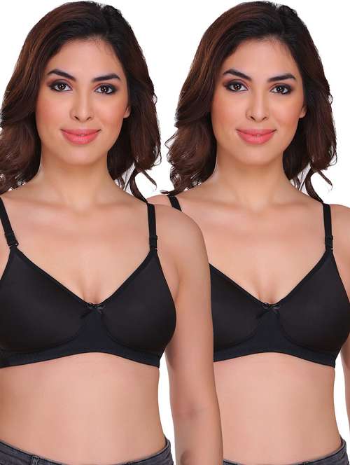 women pack of 2 solid t-shirt bra - 21141395 -  Standard Image - 0