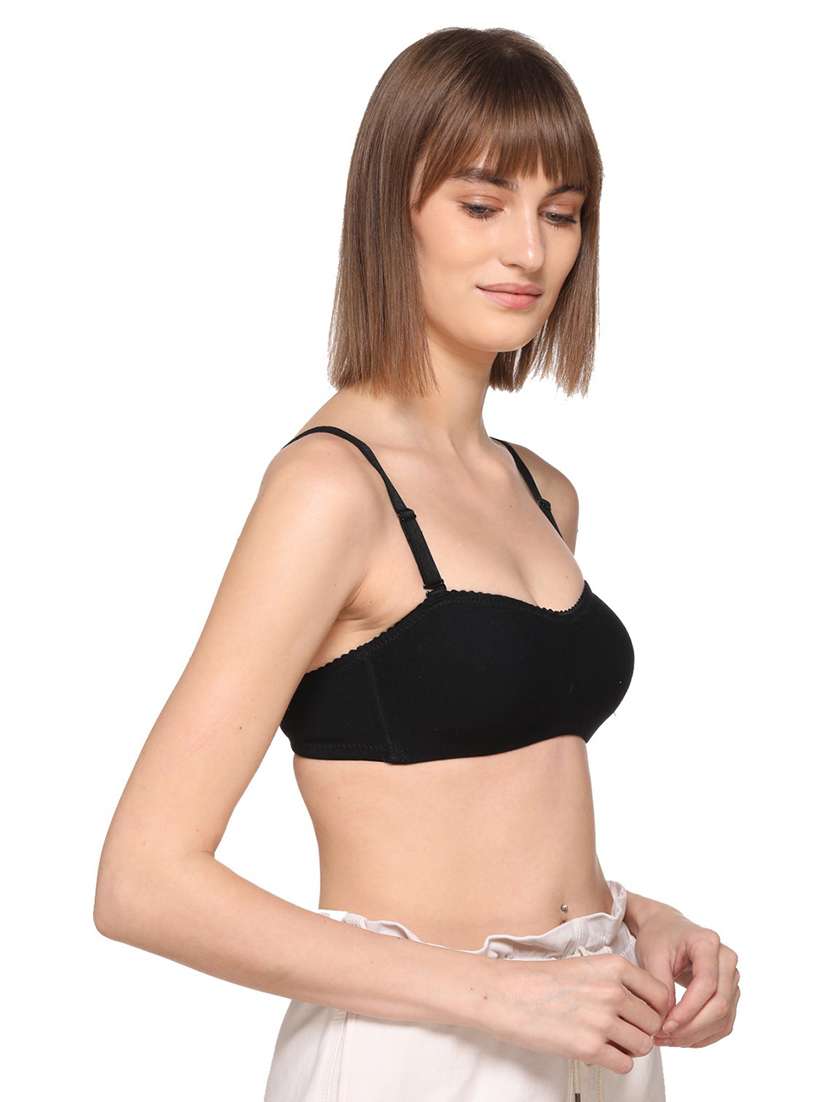 black cotton blend regular bra - 21141410 -  Standard Image - 2