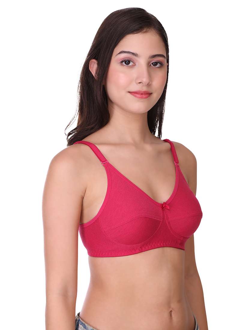 pink cotton blend regular bra - 21141416 -  Standard Image - 2
