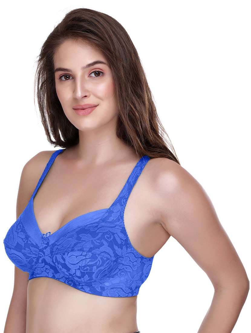 women blue self-designed set of 2 regular bra - 21141437 -  Standard Image - 2