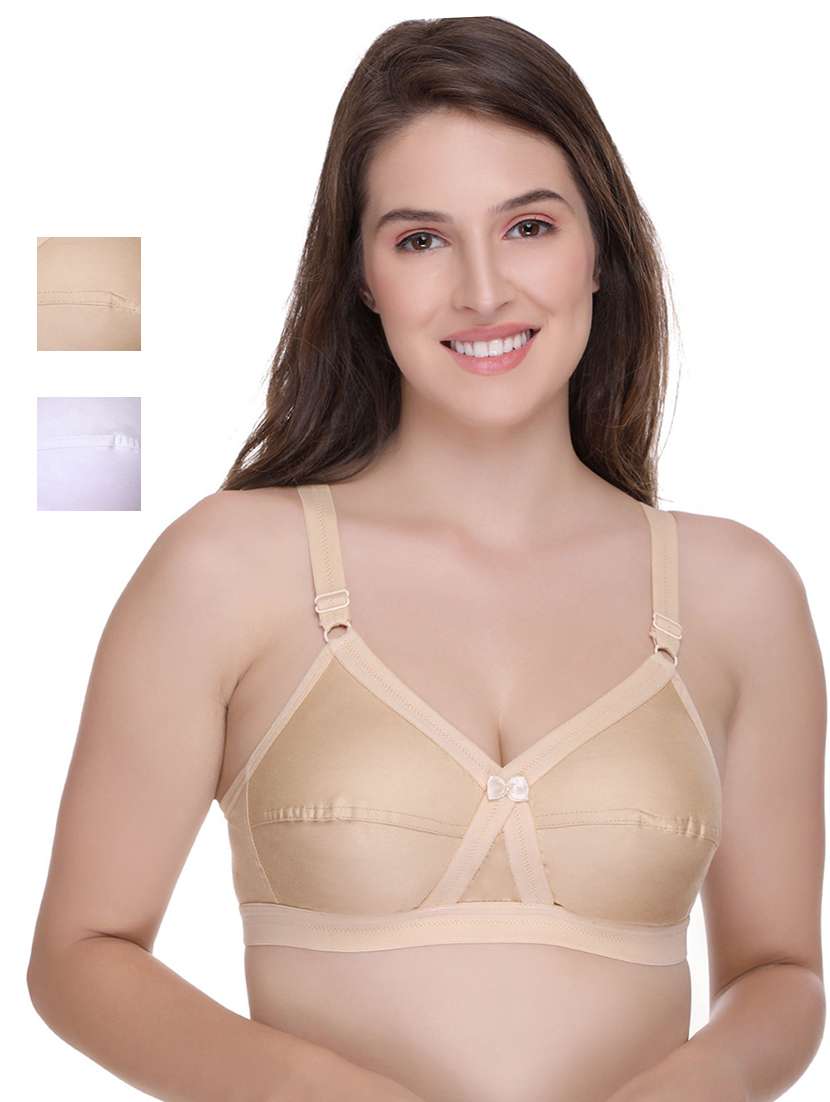 women solid regular bra