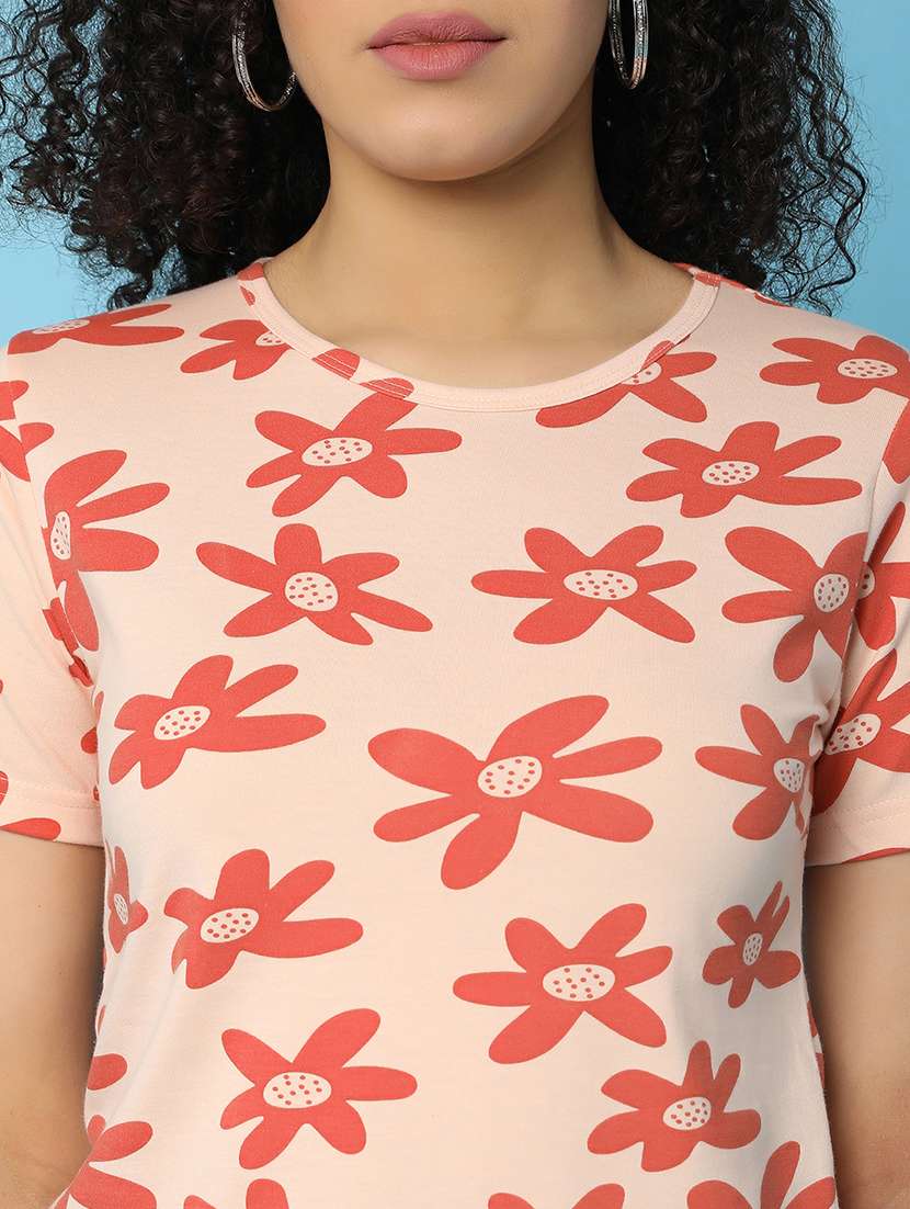 women all over print short sleeves crop t-shirt - 21142394 - Standard Image - 7