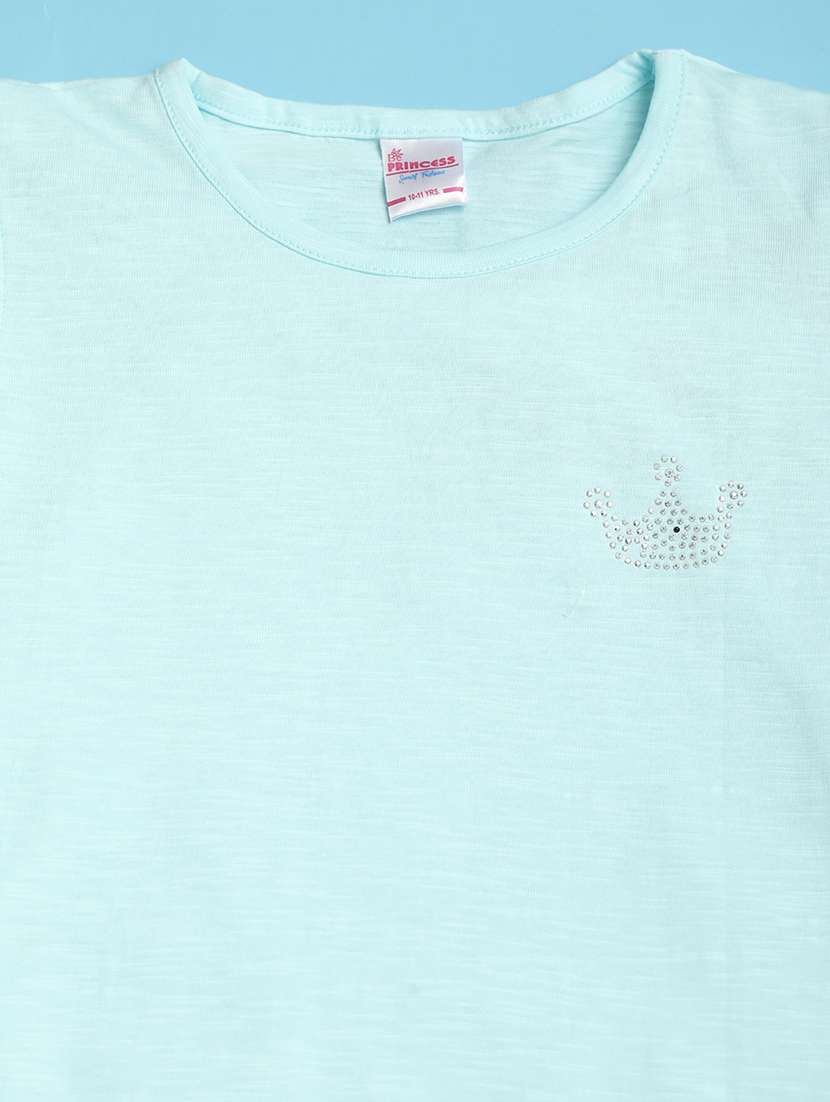 girls round neck solid tees - 21142453 -  Standard Image - 2