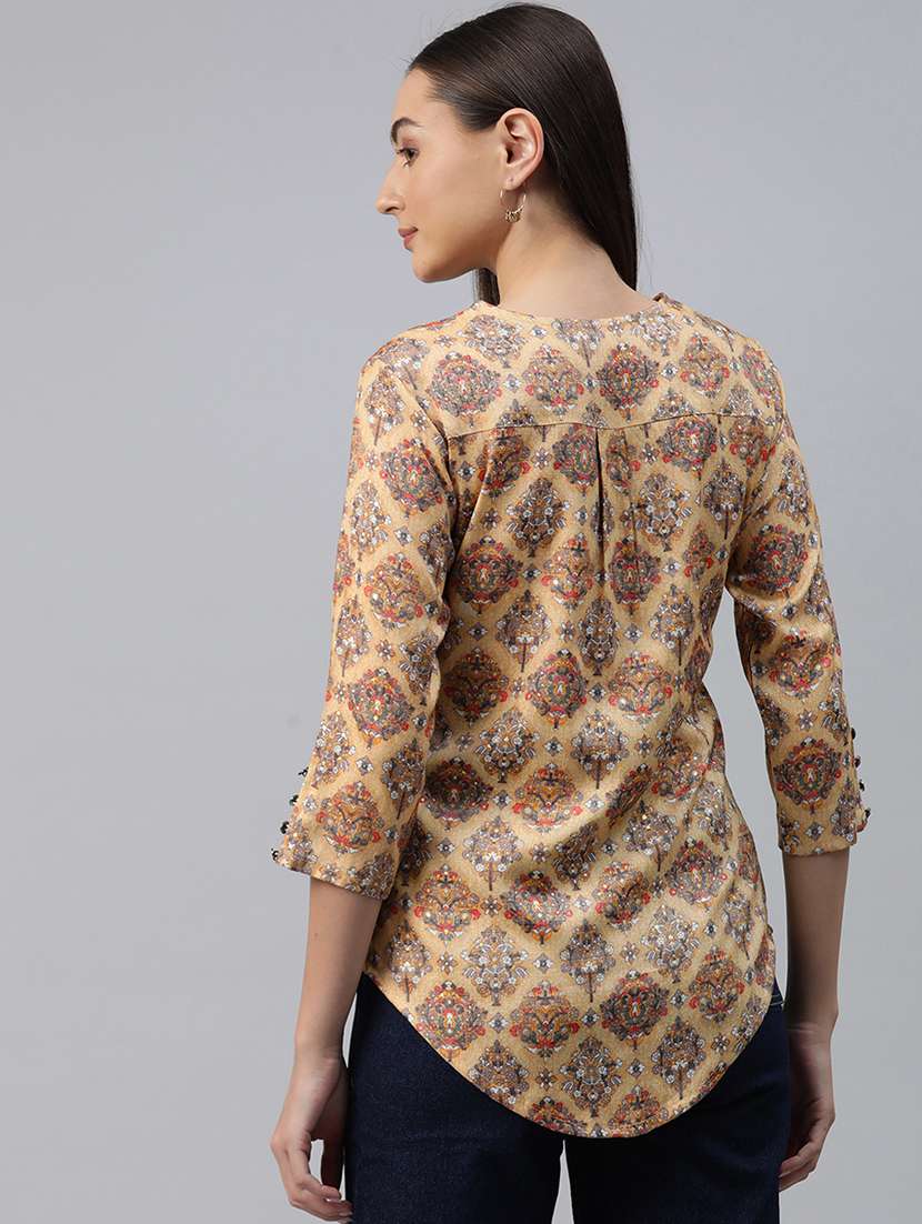 orange floral printed top - 21142504 -  Standard Image - 2