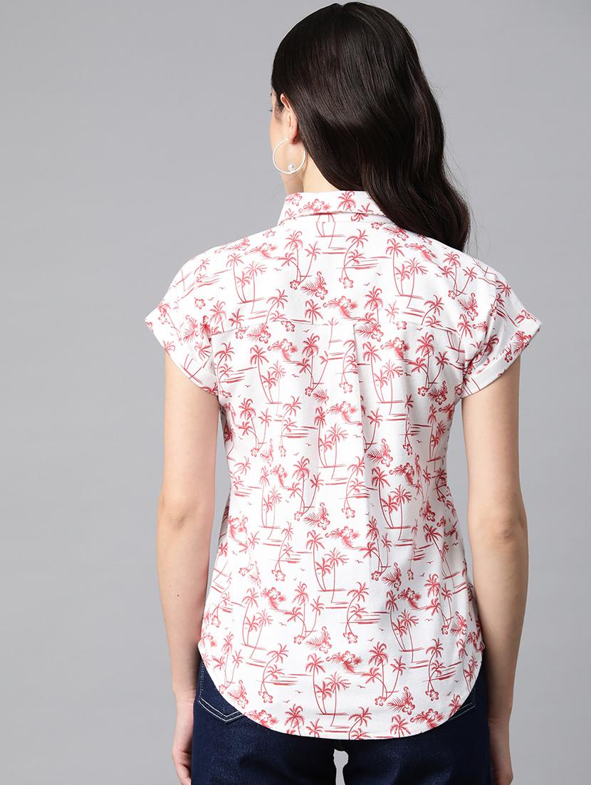 white floral printed shirt style top - 21142518 - Standard Image - 2