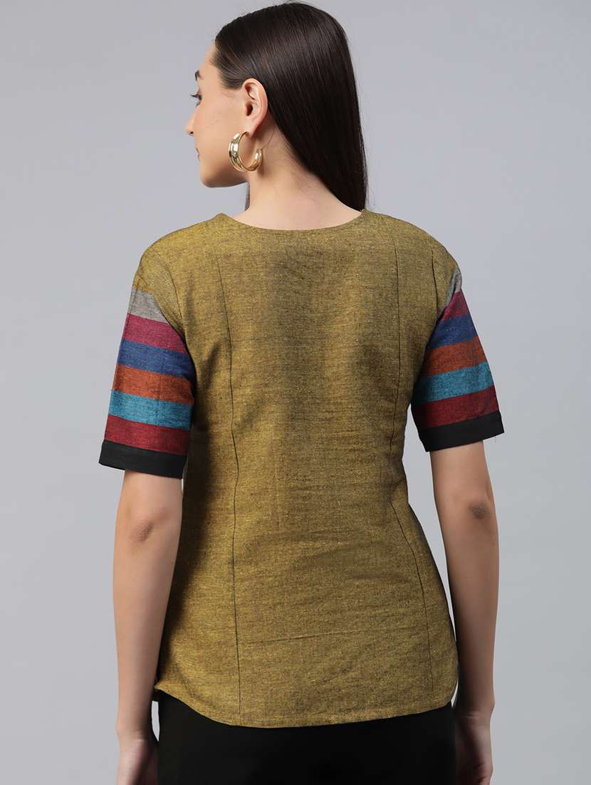 mustard embroidered detailed kurti - 21142519 -  Standard Image - 2